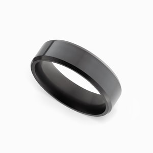 Slim Elysium Black Diamond Wedding Band - Ares 