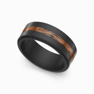 Ares - Rose Gold Mokume Wedding Band In Elysium