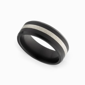 Elysium Ring For Men With Silver Inlay - Ares