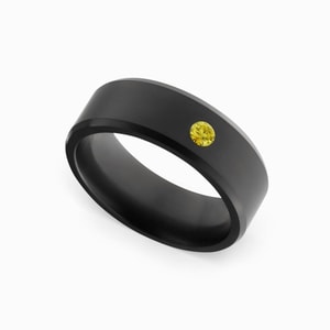 Yellow Diamond And Matte Elysium Ring For Men - Ares