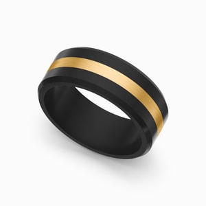 Gold Inlay Elysium Ring For Men - Ares