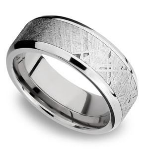 Palladium And Meteorite Inlay Mens Band - Observer