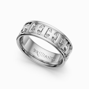 Mens White Gold Celtic Cross Wedding Band