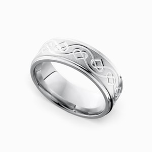 Celtic Heart Wedding Band In Cobalt (7 mm)