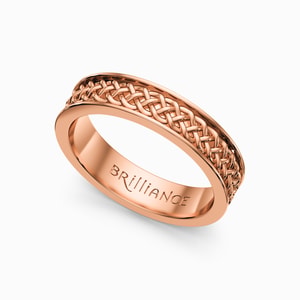 Ladies Rose Gold Celtic Knot Wedding Band Ring