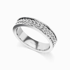 Celtic Knot Men's Wedding Ring in White Gold (5 mm)