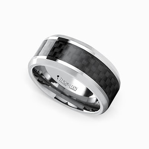 Concave Black Diamond Men's Wedding Ring in Cobalt (9mm)
