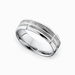 Constellation - Mens Cobalt Chrome And Gibeon Meteorite Wedding Ring (7mm)