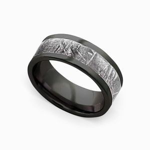 Mens Meteorite Ring In Zirconium - Distant Star