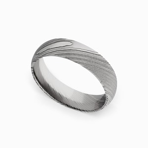 Damascus Wedding Ring For Men (6 Mm)