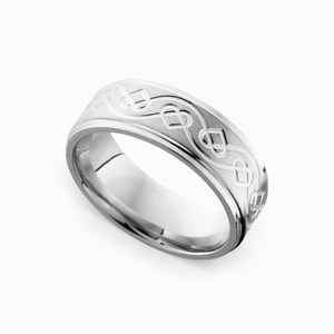 Mens Celtic Heart Wedding Ring In Cobalt (9 mm)