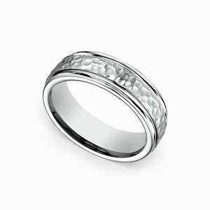 Hammered Cobalt Mens Ring