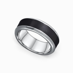 Hercules - Elysium Inlay Matte Titanium Mens Ring (8mm)
