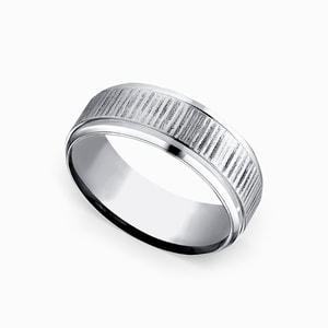 Cobalt Mens Wedding Ring With Tree Bark Pattern