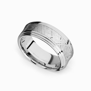 Hubble - Meteorite Inlay Mens Wedding Band In Cobalt Chrome
