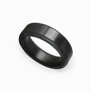 Kratos - Elysium Black Diamond Ring With Polished Finish (6mm Wide)