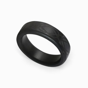 Kratos - Black Celtic Mens Engagement Ring In Elysium (6mm)