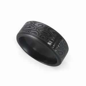 Kratos - Nautical Mens Elysium Wedding Band With Water Drop Design (8mm)