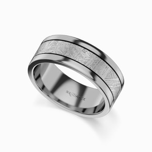 Lightyear - Men's Wedding Ring with Meteorite Inlay in Titanium (8 mm)