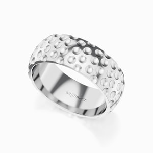 Golf Pattern Men's Wedding Ring in Cobalt
