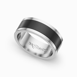 Flat Edge Ring In Elysium And White Gold - Poseidon