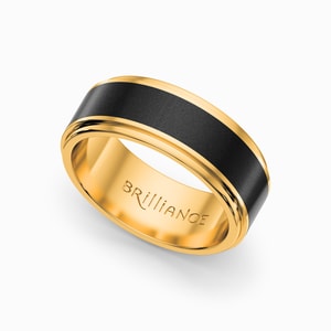 Gold Elysium Ring With Step Edge - Poseidon