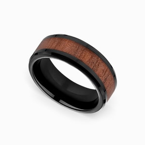 Rosewood Mens Wedding Ring In Blackened Cobalt