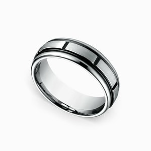 Geometric Mens Wedding Band In Cobalt (7 mm)