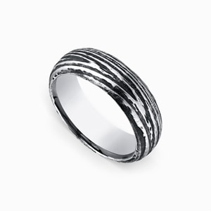 Tree Bark Patterned Men's Wedding Ring in Cobalt (7.5mm)
