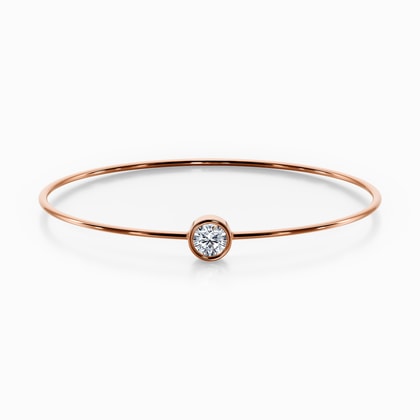 Classic Round Bezel Bangle Bracelet