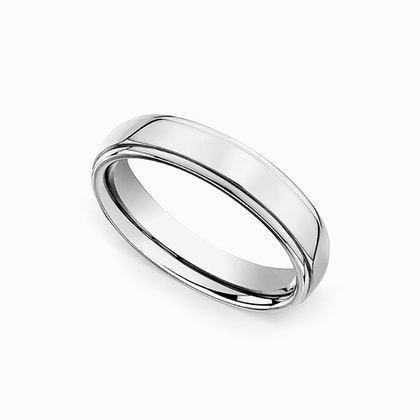 Beveled Men's Wedding Ring in Titanium