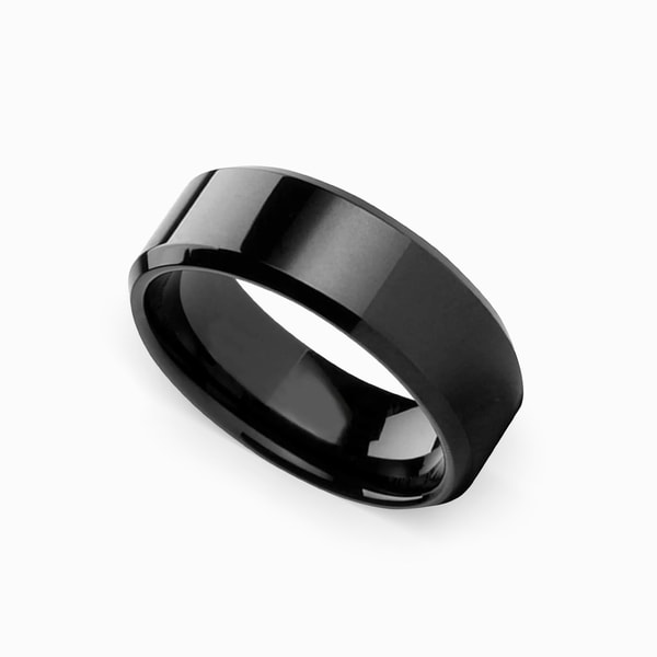 Beveled Edge Black Titanium 8mm
