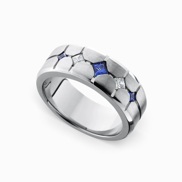 Satin Finish Cobalt Chrome Sapphire And Diamond