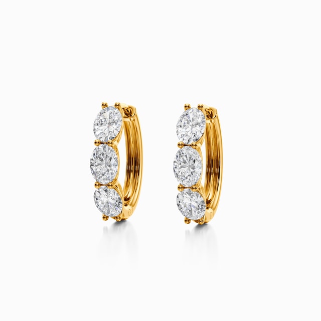 Oval Diamond Earrings