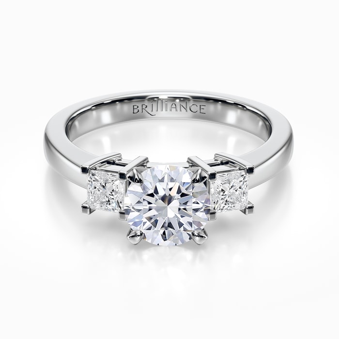 Princess Cut Diamond Ring Setting in White Gold (0.48 Carat)