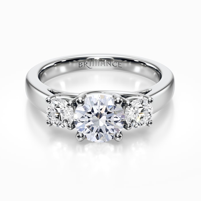 Trellis Three Diamond Engagement Ring in Platinum (0.50 Carat)