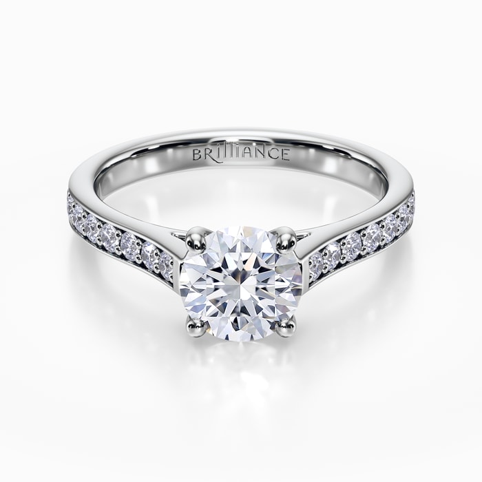 Amour Diamond Engagement Ring in White Gold