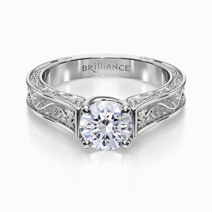 Antique Solitaire Engagement Ring in Platinum