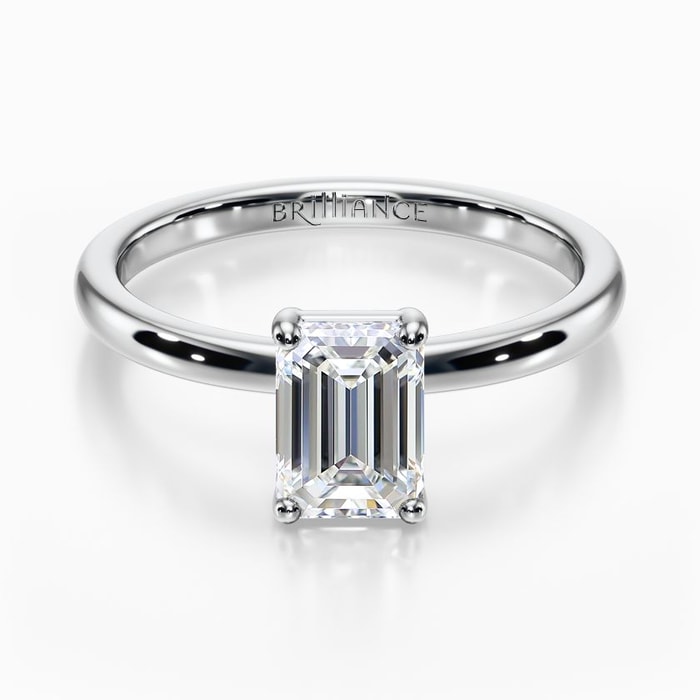 Basket Style Solitaire Engagement Ring in White Gold