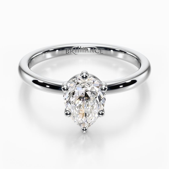 Basket Style Solitaire Engagement Ring in White Gold