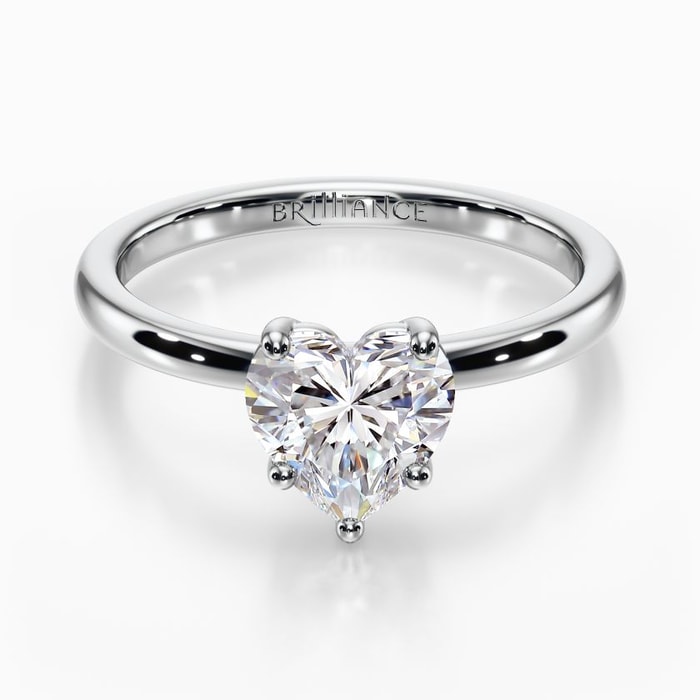 Basket Style Solitaire Engagement Ring in White Gold