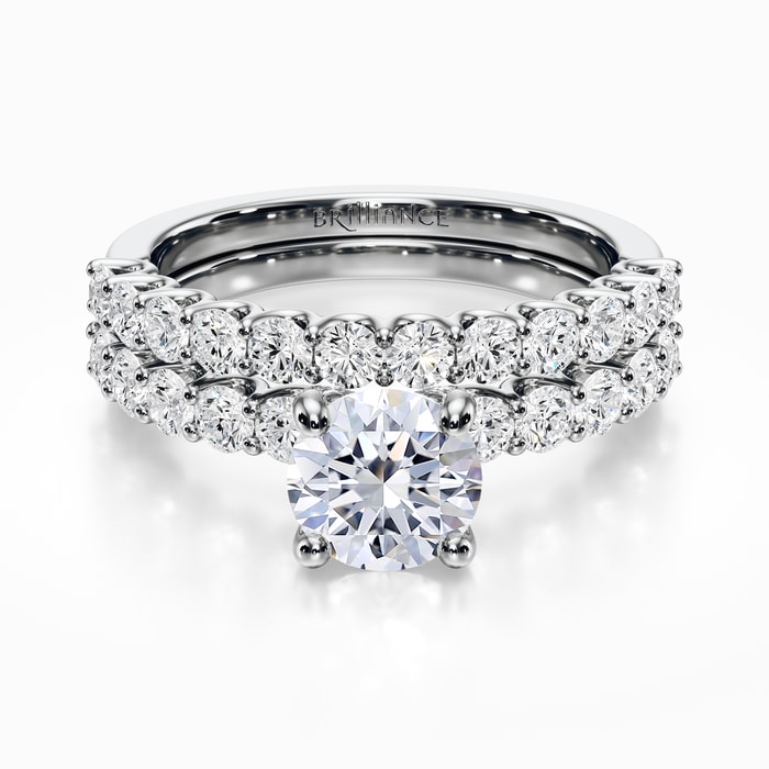 U-Prong Diamond Bridal Set in Platinum