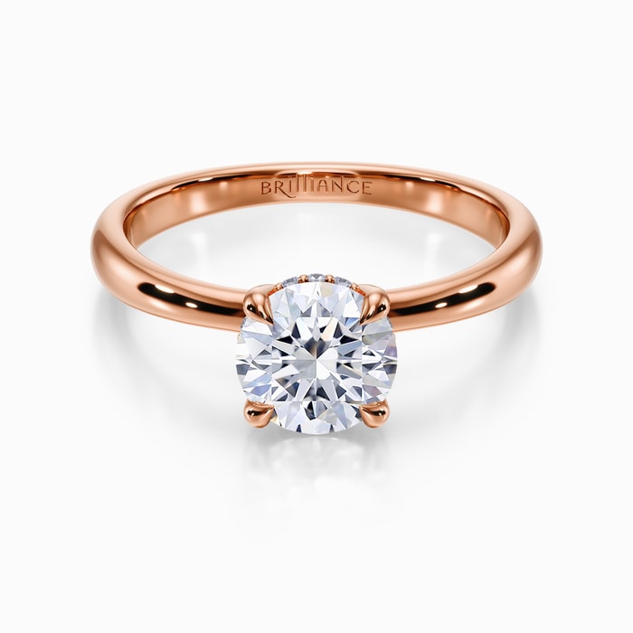 Blooming Engagement Ring with Hidden Halo in Rose Gold