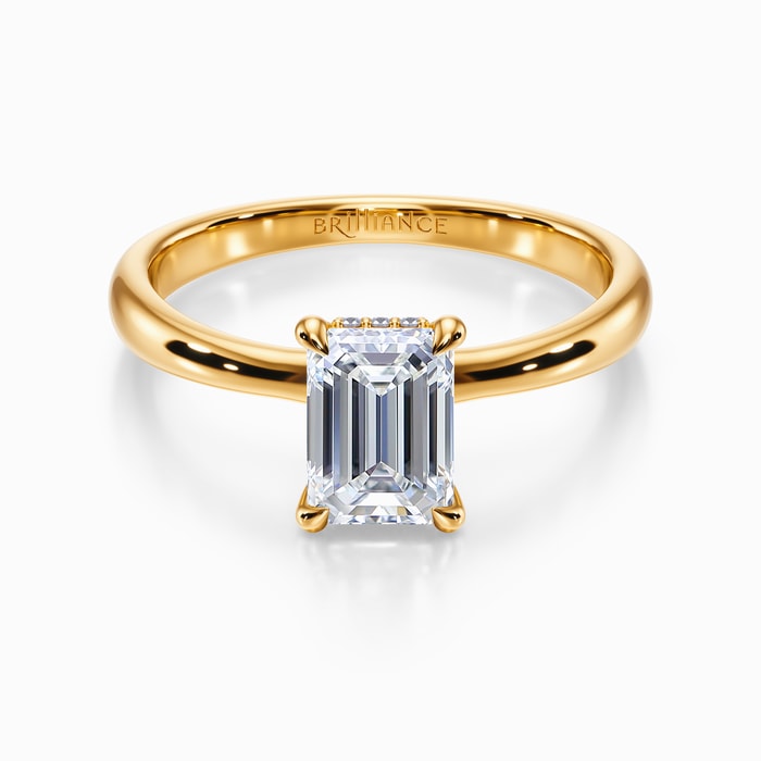 Blooming Engagement Ring with Hidden Halo in Yellow Gold