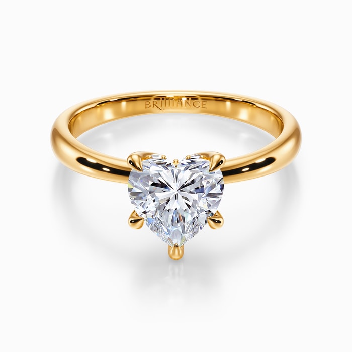 Blooming Engagement Ring with Hidden Halo in Yellow Gold