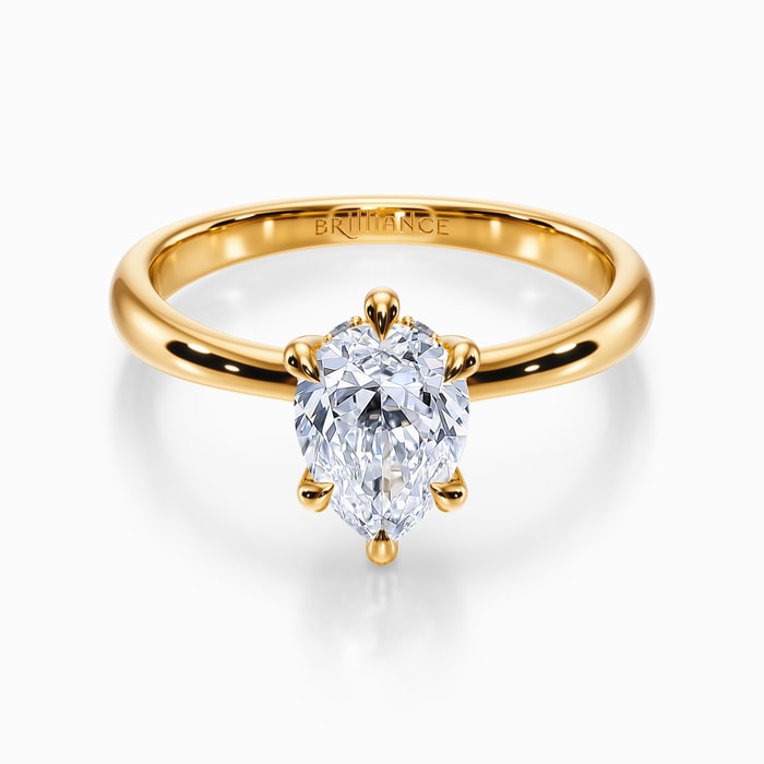 Blooming Engagement Ring with Hidden Halo in Yellow Gold