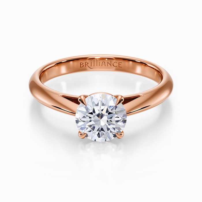 Cathedral Knife Edge Solitaire Ring in Rose Gold