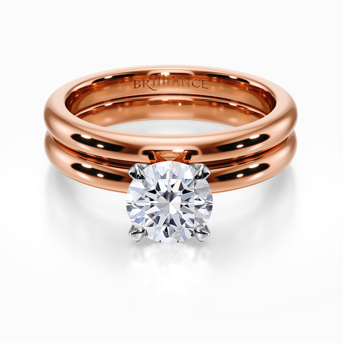 Classic Comfort-Fit Diamond Bridal Set in Rose Gold