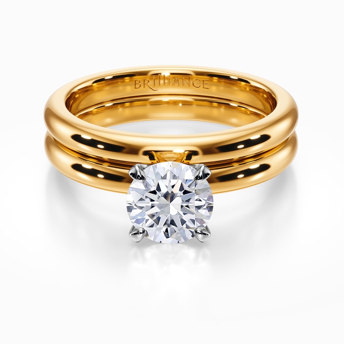 Classic Comfort Fit-Diamond Bridal Set in Yellow Gold