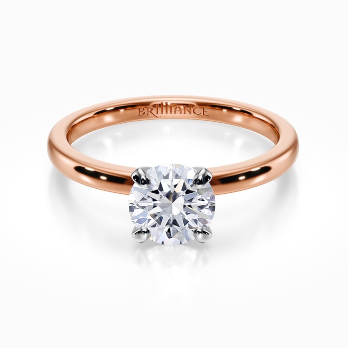Comfort-Fit Solitaire Engagement Ring in Rose Gold (2 mm)